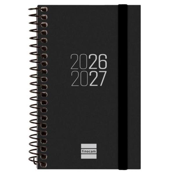 Finocam agenda espir para estudiantes espiral e3-79x127mm svh negro curso 2026-2027