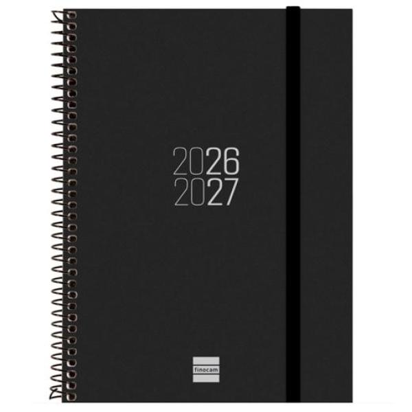 Finocam agenda espir para estudiantes espiral e10-155x212mm svh negro curso 2026-2027