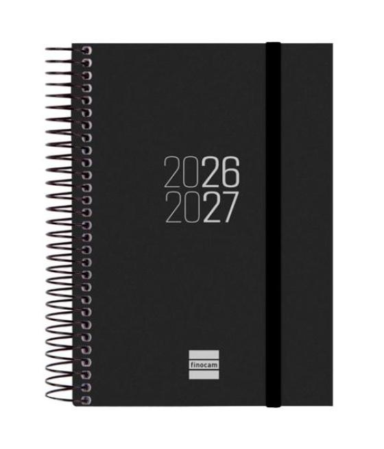 Finocam agenda espir para estudiantes espiral e8-120x171mm 1dp negro curso 2026-2027