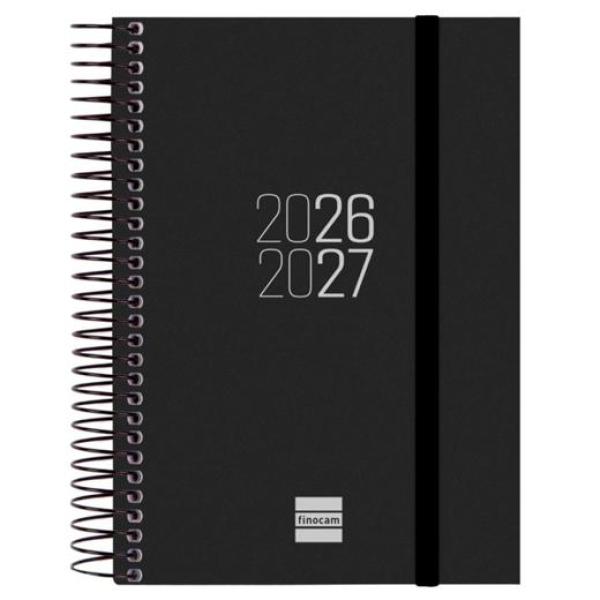 Finocam agenda espir para estudiantes espiral e8-120x171mm 1dp negro curso 2026-2027