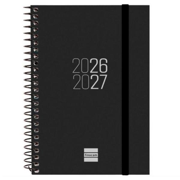 Finocam agenda espir para estudiantes espiral e8-120x171mm svh negro curso 2026-2027