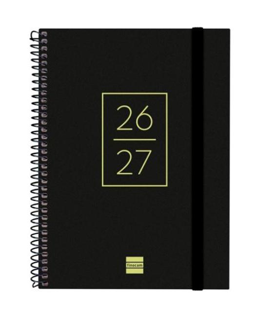 Finocam agenda secundaria para estudiantes espiral 4º-155x212mm svh negro curso 2026-2027