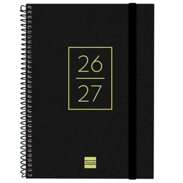 Finocam agenda secundaria para estudiantes espiral 4º-155x212mm svh negro curso 2026-2027