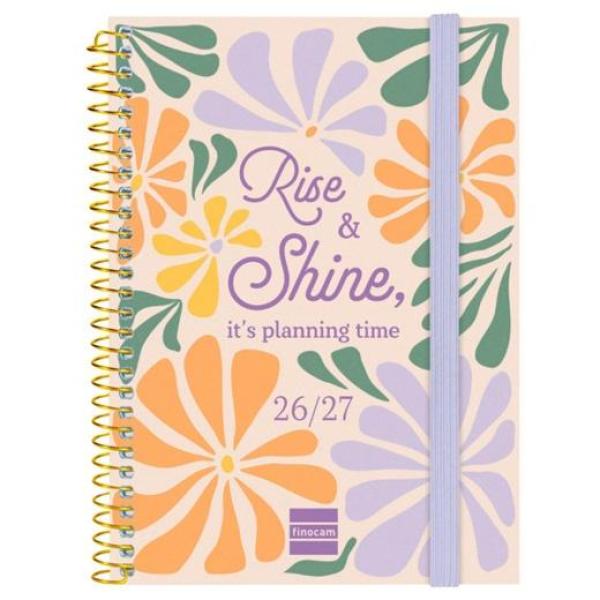 Finocam agenda secundaria para estudiantes espiral 8º-120x164mm svh shine curso 2026-2027