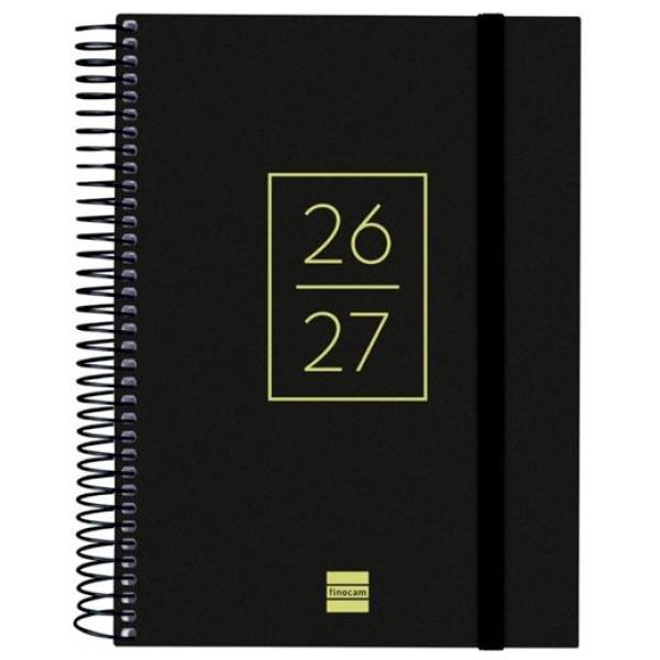 Finocam agenda secundaria para estudiantes espiral 4º-155x212mm 1dp negro curso 2026-2027