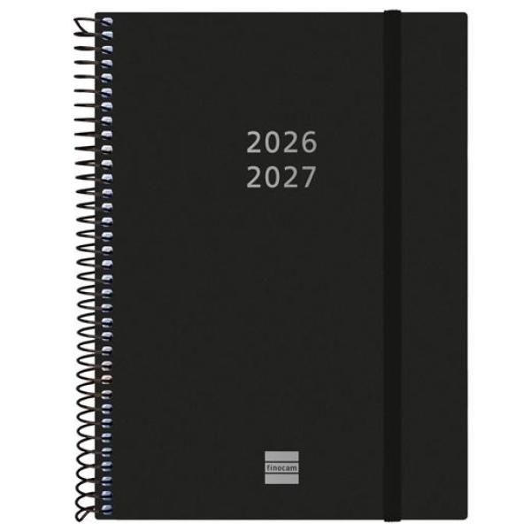 Finocam agenda espiral 18m e10-155x212mm svh tapas pp negro 2026-2027