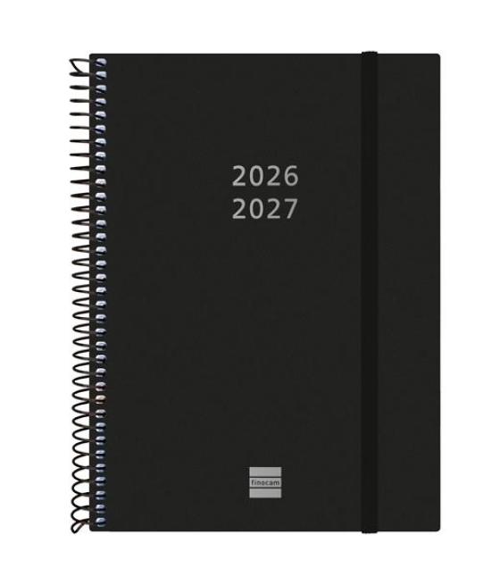 Finocam agenda espiral 18m e10-155x212mm 2dp tapas pp negro 2026-2027