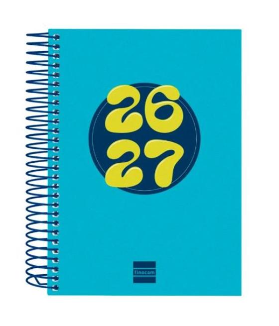 Finocam agenda cool para estudiantes espiral 8º-120x164mm 1dp azul curso 2026-2027