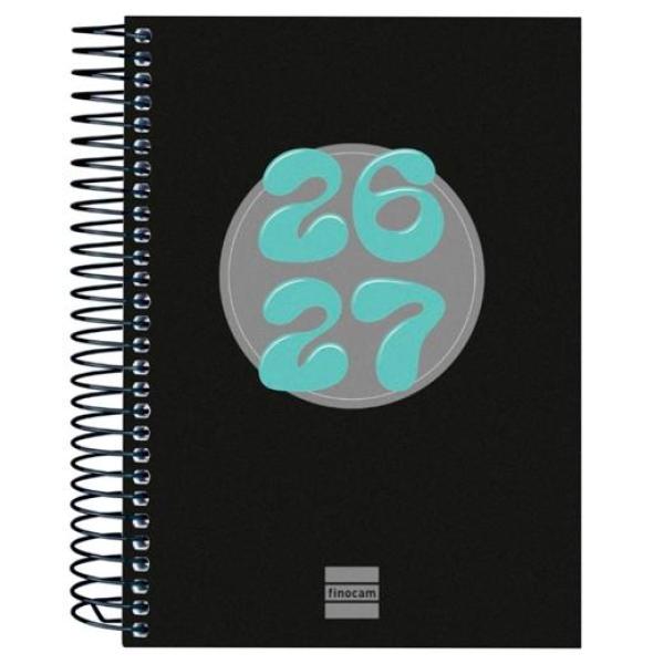 Finocam agenda cool para estudiantes espiral 8º-120x164mm 1dp negro curso 2026-2027