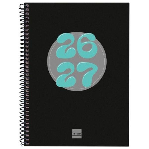 Finocam agenda cool para estudiantes espiral 4º-155x212mm svh negro curso 2026-2027