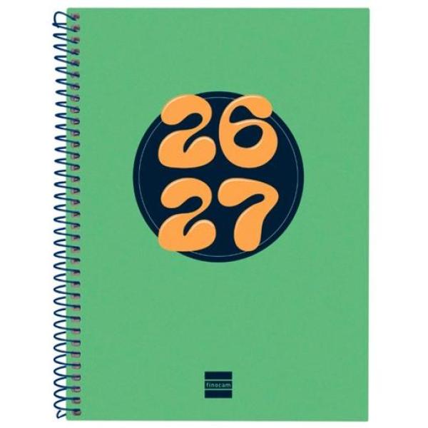 Finocam agenda cool para estudiantes espiral 4º-155x212mm svh verde curso 2026-2027