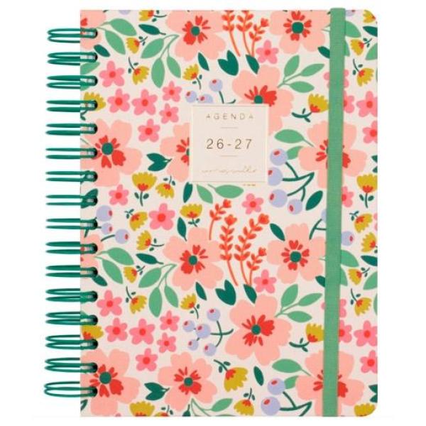 Finocam agenda moniquilla espiral e10-155x212mm 1dp verde curso 2026-2027