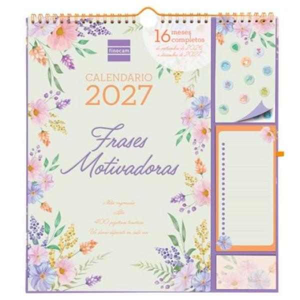Finocam calendario de pared plus-215x325mm 16 meses mv neutro frases motivadoras 2026-2027