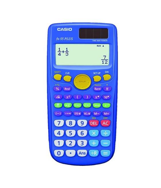 Casio calculadora cientifica fx-55plus 10+2 dígitos 240 funciones azul