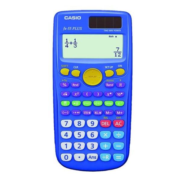 Casio calculadora cientifica fx-55plus 10+2 dígitos 240 funciones azul