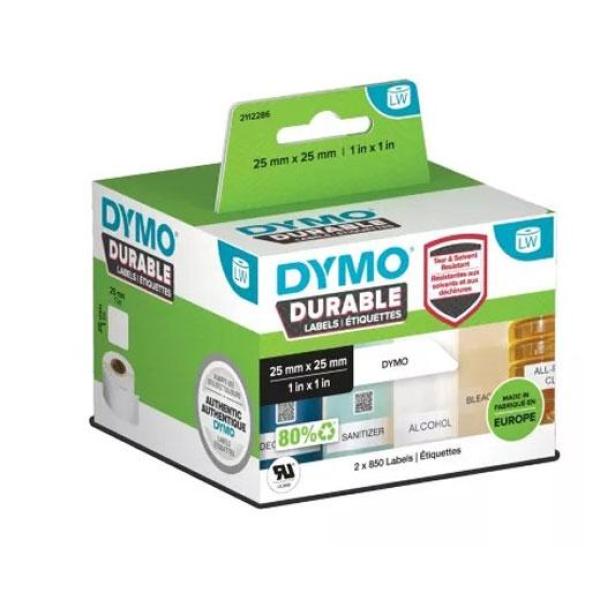 Dymo etiqueta adhesiva durable - blanco - 25x25mm - rotuladora labelwriter (2 rollos 850ud)