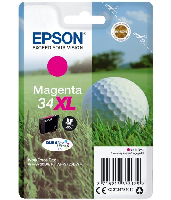 Epson cartuchos de tinta magenta durabrite ultra ink, 34xl, embalaje individual, 1 x 10,8 ml