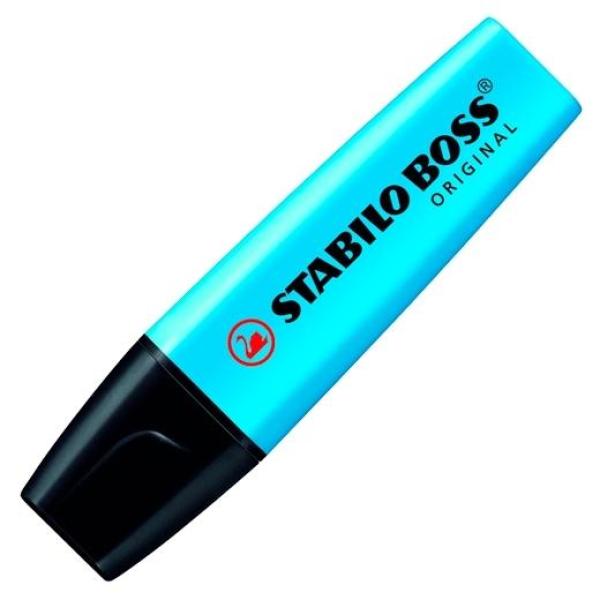 Stabilo boss marcador fluorescente azul
