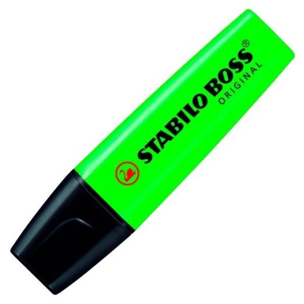 Stabilo boss marcador fluorescente verde