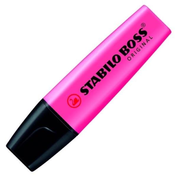 Stabilo boss marcador fluorescente rosa