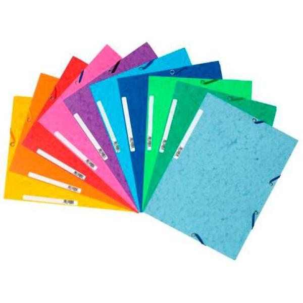 Exacompta carpeta con gomas maxi capacity a4 tres solapas cartulina lustrada 400gr colores surtidos