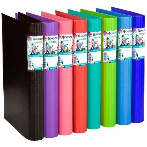 Carchivo carpeta anillas 4 x 25mm a4 foam style extra rígido 2mm verde