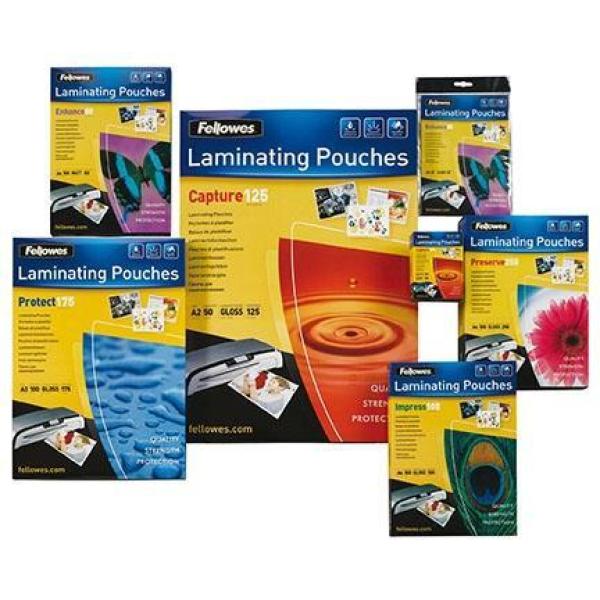 Fellowes fundas de plastificar 125 micras a4 brillo pack 25 ud