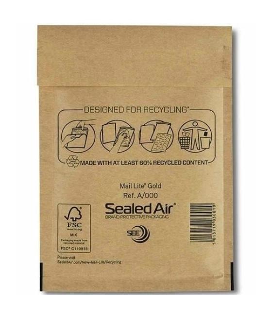 Fellowes bolsa de burbujas banker box nº16 acolchada 220x340mm kraft -pack de 10-