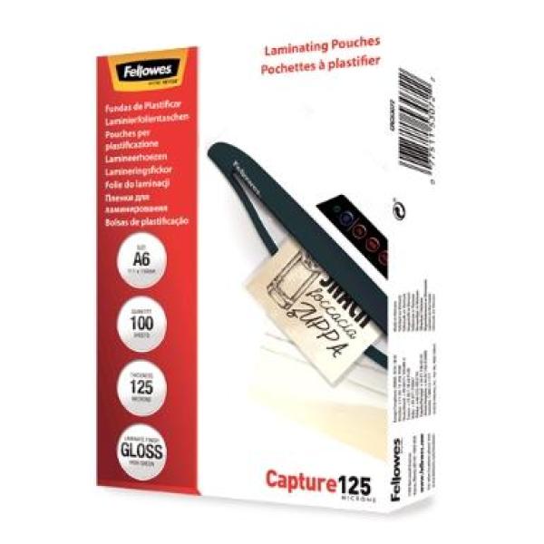 Fellowes fundas de plastificar 125 micras a6 brillo pack 100 ud