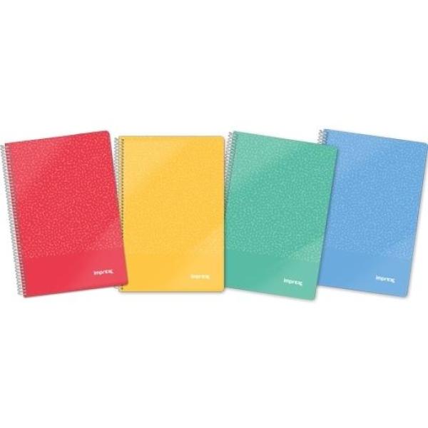 Imprex cuaderno espiral tapa pp folio 80h 90gr horizontal colores surtidos