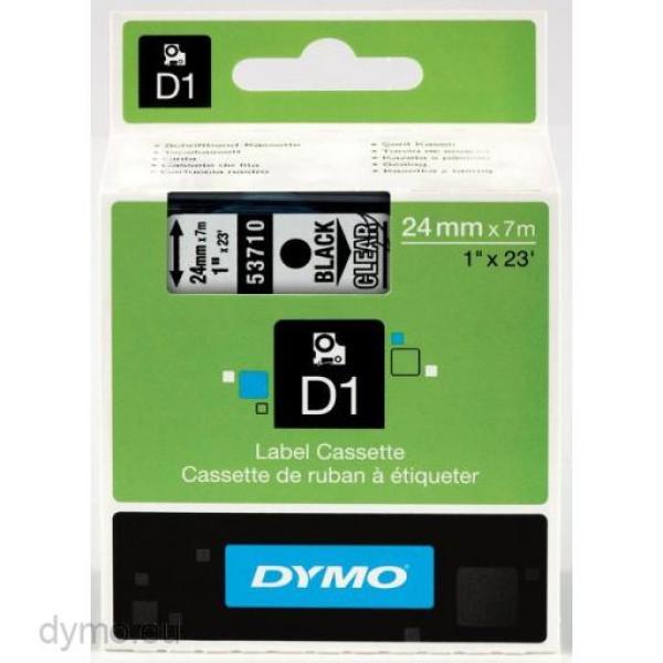 Dymo cinta de transferencia termica d1 - negro sobre transparente - 24mmx7m - poliester - rotuladora labelmanager