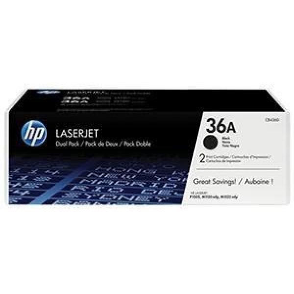 Hp toner negro laserjet p1505 1505n/m1522n/m1522nf/m1120 1120n nº 36a (pack-2)