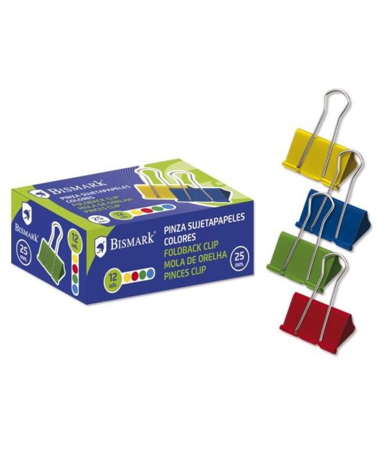 Bismark pinzas abatibles 25mm colores surtidos- 12 pinzas