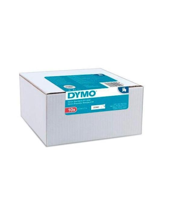 Dymo cinta autoadhesiva estándar d1- negro sobre blanco - 9mmx7m - pack 10 uds