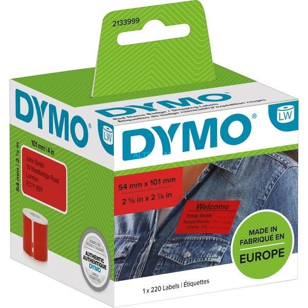 Dymo etiquetas de transferencia termica 99014 - rojo - 54x101mm (axl) - etiquetas grandes de identificación/envío - label writer