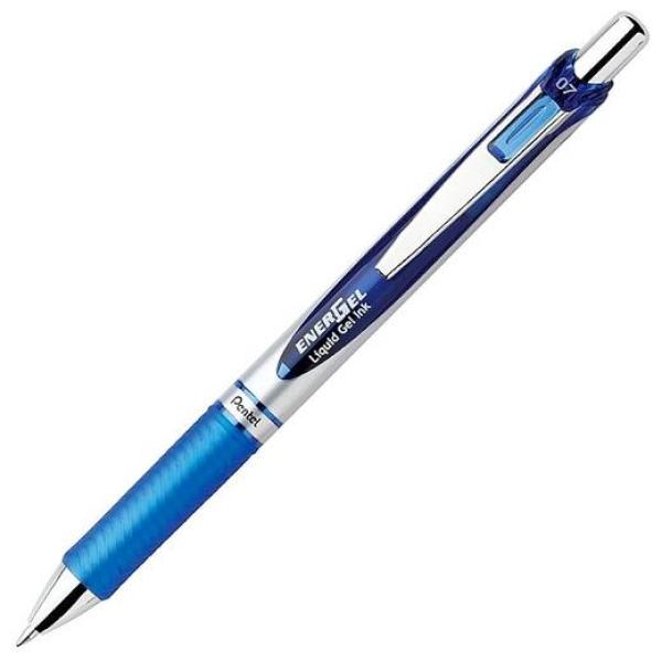 Pentel bolígrafo energel retráctil punta 0.7mm azul -12u-
