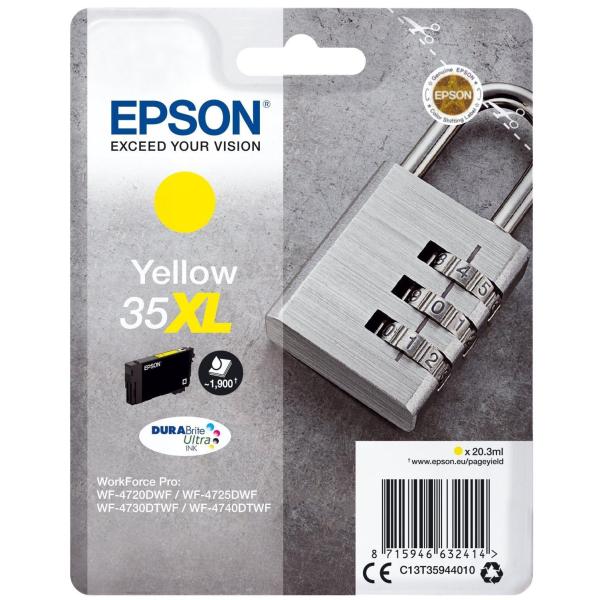 Epson tinta amarillo workforce pro wf-4720dwf, 4725dwf, 4730dwf, 4730dtwf, 4740dtwf - nº 35xl