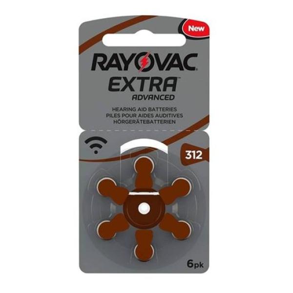 Rayovac pila de audifono zinc 312ae 1,45v extra advanced blister 6