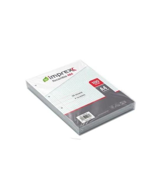 Imprex recambio 100h a4 90gr 4x4 c/margen 4 taladros