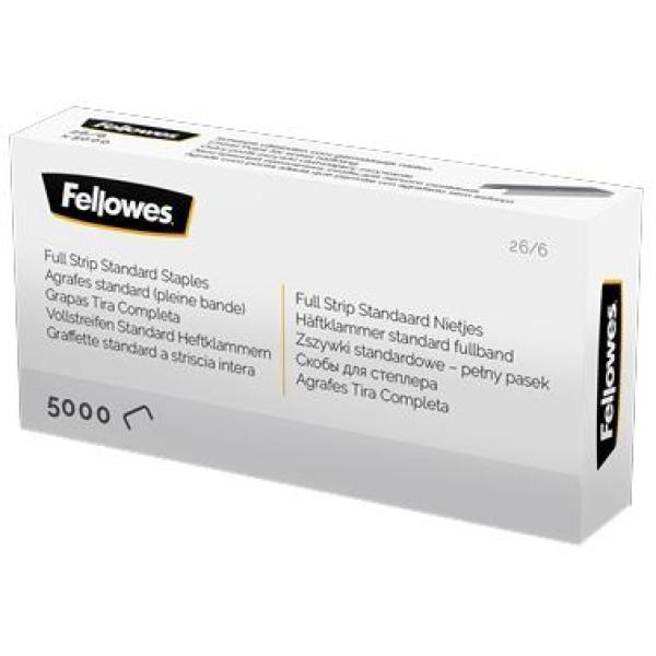 Fellowes grapas de carga completa 26/6 plata caja de 5000