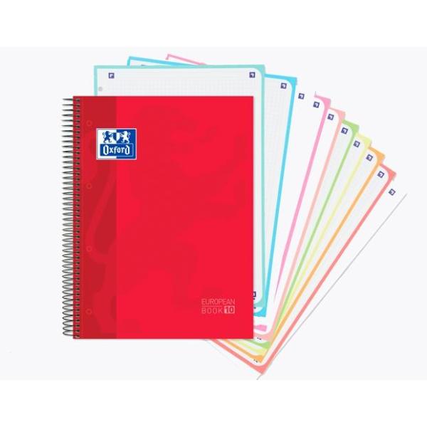 Oxford cuaderno europeanbook 10 classic microperforado 150 hojas 5x5 tapas extraduras classic a4+ c/ surtidos
