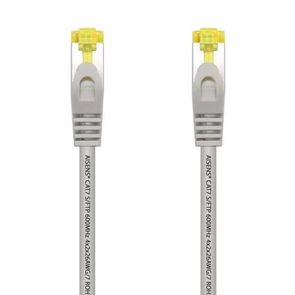 Aisens cable de red latiguillo rj45 lszh cat.7 600mhz s/ftp pimf awg26 gris 25cm