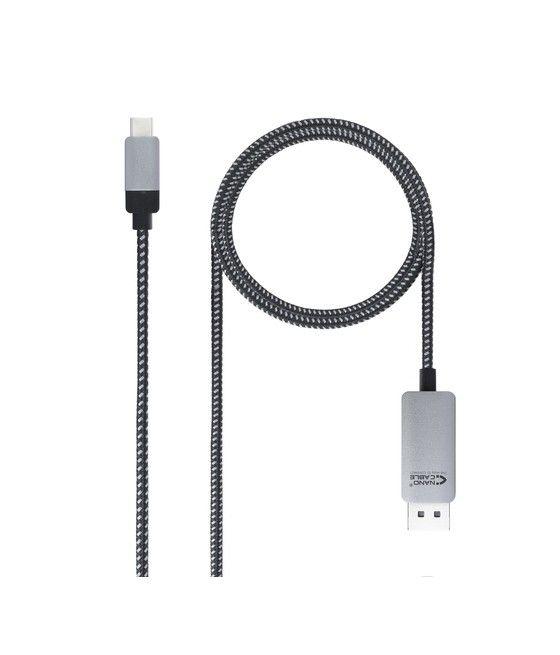 Nanocable 10.15.5002 adaptador de cable de vídeo 1,8 m USB Tipo C DisplayPort Aluminio, Negro - Imagen 1