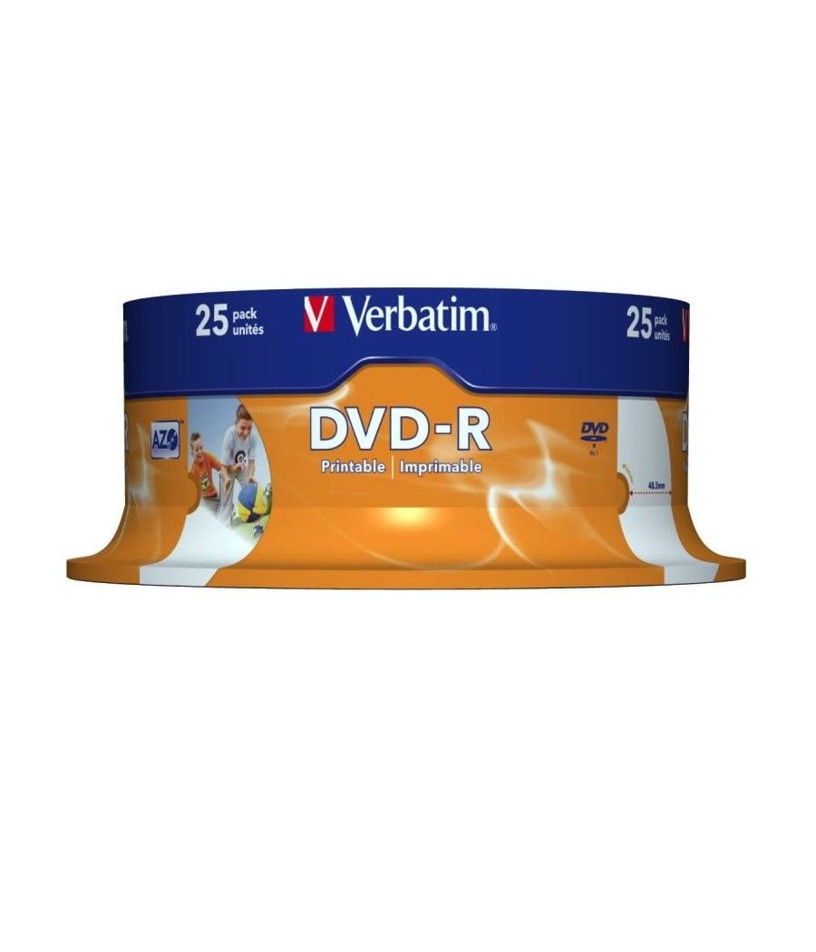 Dvd-r verbatim imprimible 16x/ tarrina-25uds - Imagen 1