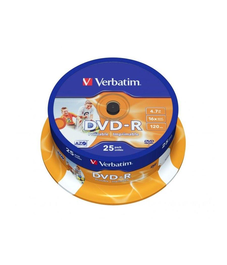 Dvd-r verbatim imprimible 16x/ tarrina-25uds - Imagen 2