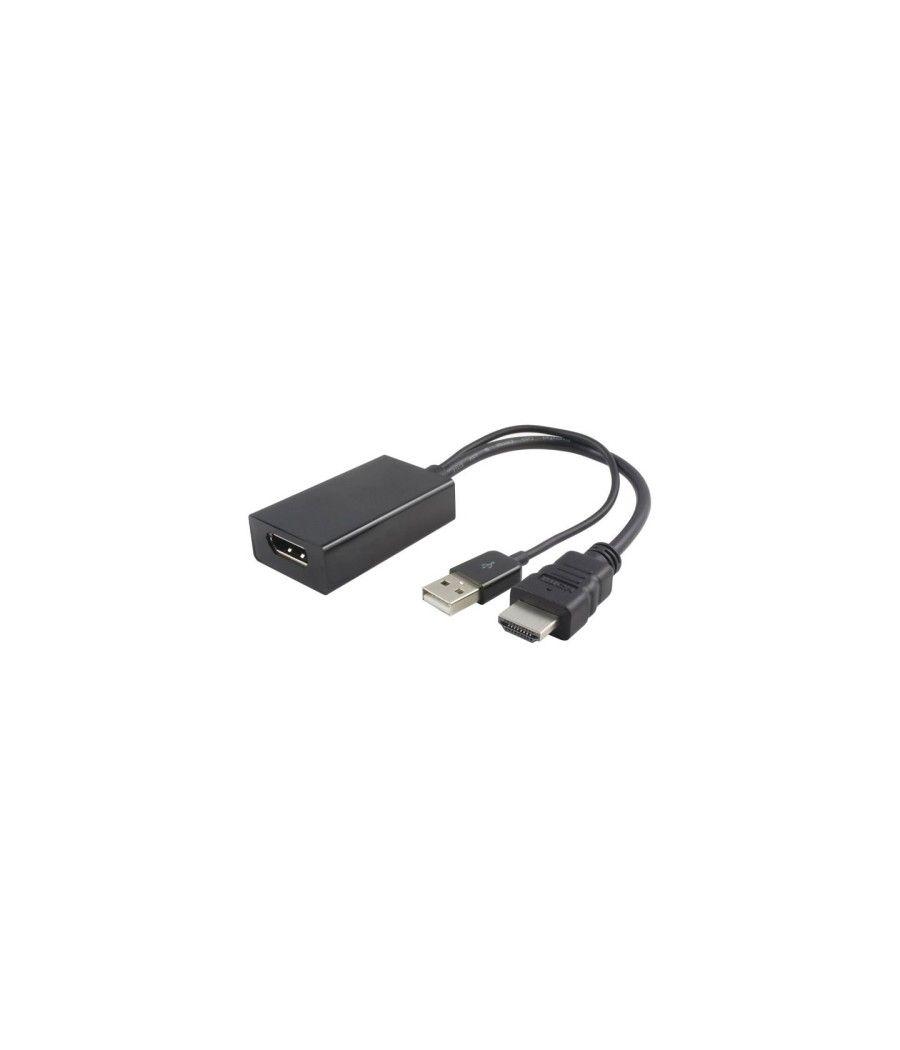Adaptador HDMI V1.4 M - Displayport V1.2 H con USB/M - Negro - Imagen 1