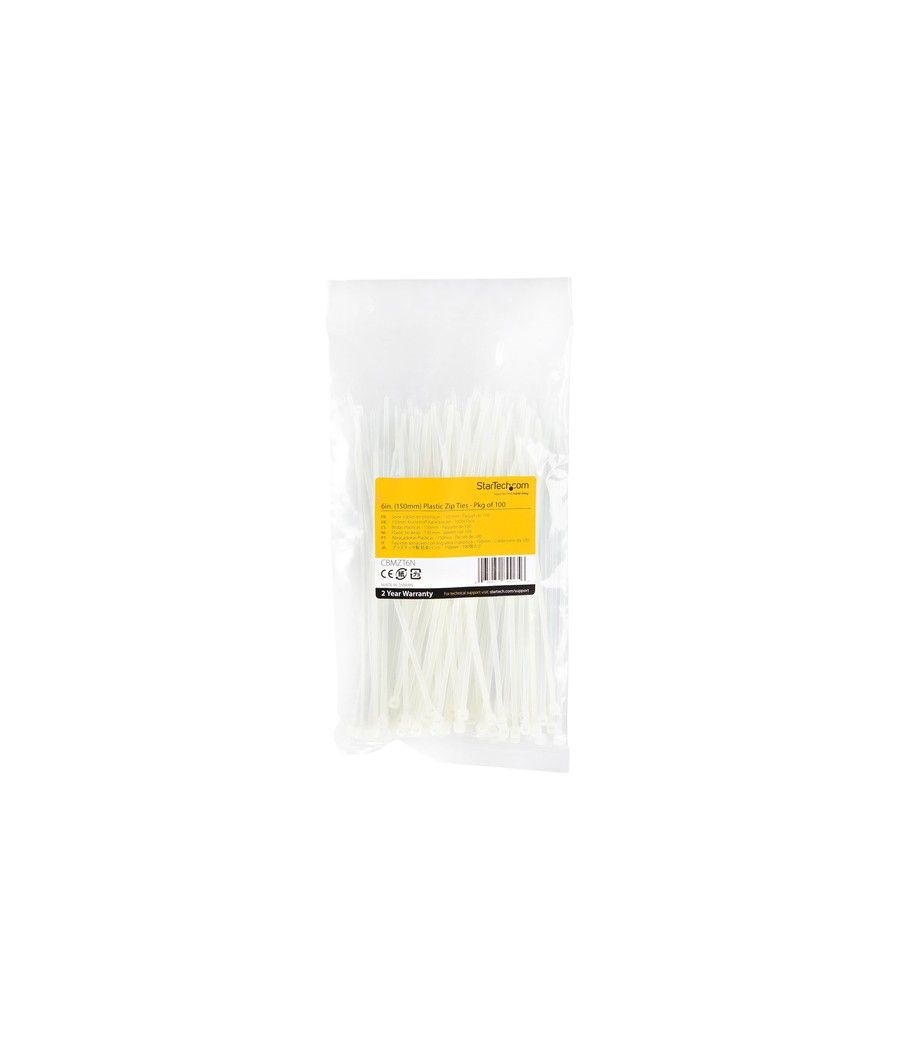 100 PACK 6 CABLE TIES -WHITE - Imagen 2