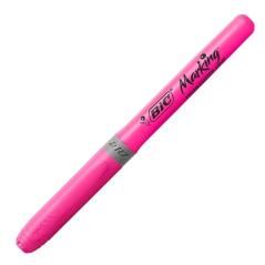 Bic marcador fluorescente briteliner grip punta biselada rosa caja -12u-