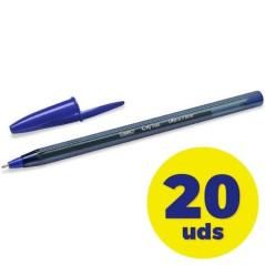 Caja de bolígrafos de tinta de aceite bic cristal exact ultrafine 992605/ 20 unidades/ azules - Imagen 1