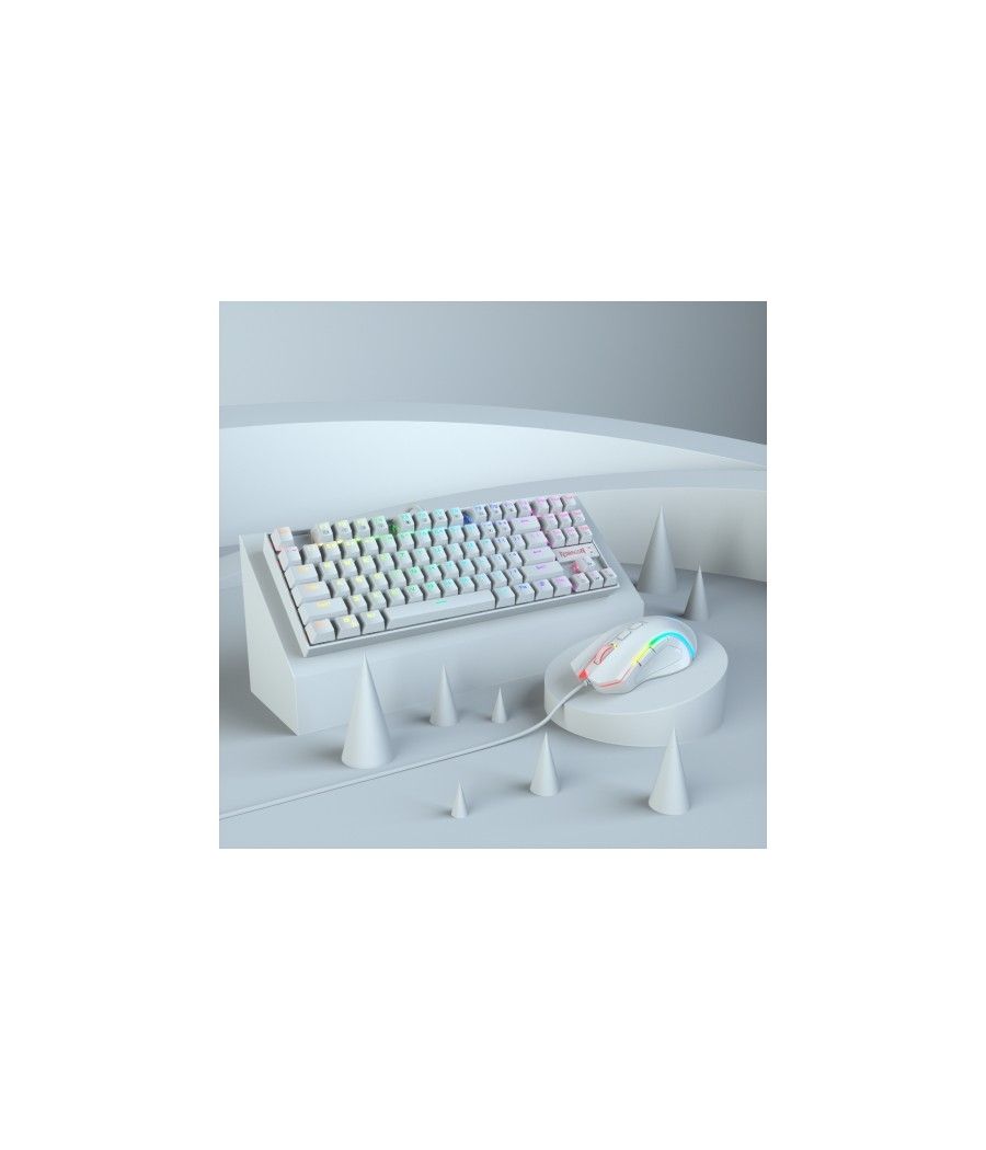 Redragon - combo teclado+ratón k552rgbw+m607w blanco español - Imagen 1